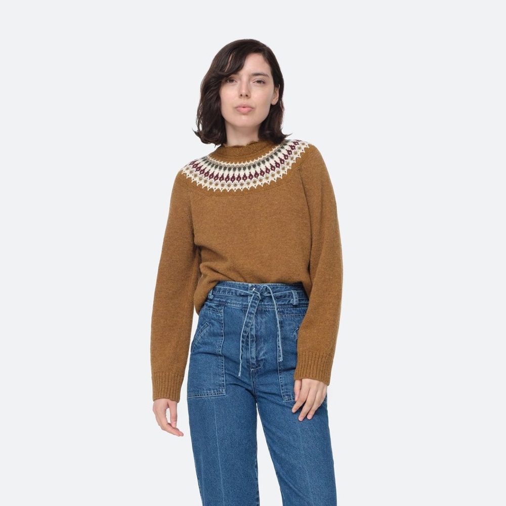 NWOT Sea New York Women’s Brie Fair Isle Sweater. Size Medium.